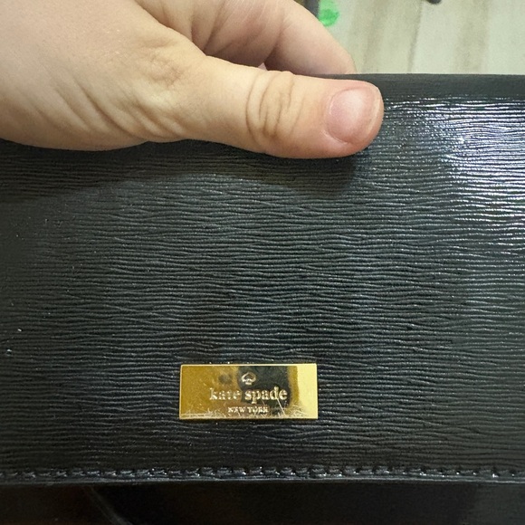 kate spade Handbags - Kate Spade Black Clutch with Gold Accent